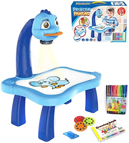 Aolieh Projecteur de suivi et dessin Toy, table de projection pour enfants, projecteur Trace and Draw Toy Kids Drawing Table avec projecteur intelligent et musique Light