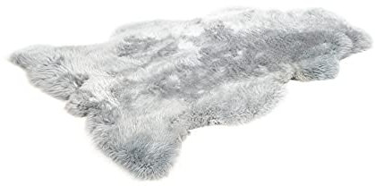 Decorating Sheepskins Premium Merino Schaffell Echt Groß 120-130cm, Lammfell Echt Grau, Fell für Stuhl, geruchlos, Alternative zu Kunstfell, Lammfell Teppich für das Sofa, Schaffelle, Lammfelle