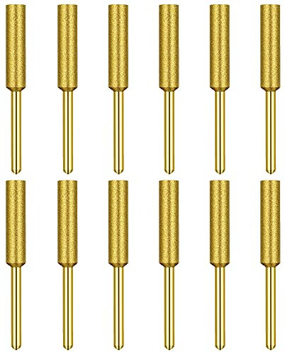 QINIZX 12 Stück Diamant-Schärfscheiben, 7/32 Zoll Kettensägenfeile Schleifscheibe Ersatz Schärfsteine Elektrische Kettensäge Polierwerkzeug Schleifbits (7/32 Zoll) / 5,5 mm