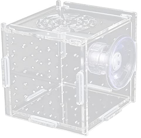 Isolation Box Breeder, Acryl Fischzuchtbox für Babyfische Garnelen(Einzelgitter Mini 8 * 8 * 8)