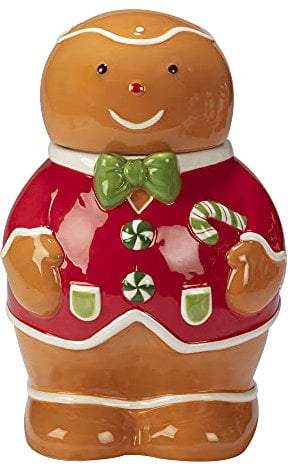 Certified International Holiday Magic Gingerbread 3-D Cookie Jar, 72 oz, Multicolor