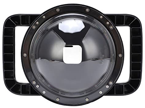 Goshyda Custodia per Telecamera Subacquea a Cupola, Custodia Protettiva per Telecamera Subacquea a Doppia Porta Portatile con grandangolo a 180°, per Telecamera Sportiva