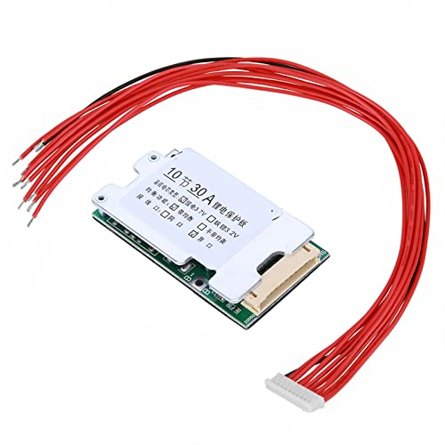 Lithiumbatterie-Schutzplatine mit Ausgleichsfunktion, 10S 36V 30A Li-Ionen-Zelle Batterieschutz-BMS-Platine mit Kabel