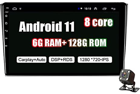 Double Din Carplay FM RDS WiFi Multimedia Player Android 11 Car Stereo for Mazda CX-9 2006-2016 Suppot DSP SWC GPS WiFi/BT Tethering Internet with Rear Camera Car Radio