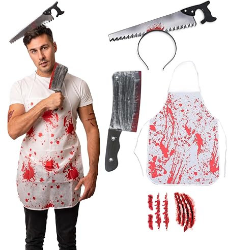 Halloweenmania Sega Macellaio Costume - Costume Halloween Uomo - Adulto e adolescente Taglia unica - Costume popolare 2023