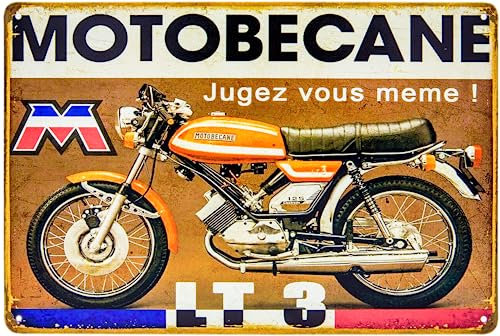 Retro Metal Sign - Motorcycle, Moped - Classic Car Sign - Suitable for Motobecane and France Fans and Collectors - 30 x 20 cm