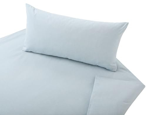 Cotonea Bio-Chambray Bettwäsche Nuance hellblau, 1 Bettbezug 135 x 200 cm + 1 Kissenbezug 80 x 80 cm