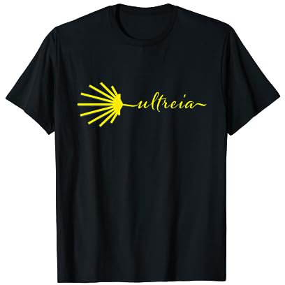 Ultreia Typographie Santiago Compostela coquille de pétoncle jaune T-Shirt