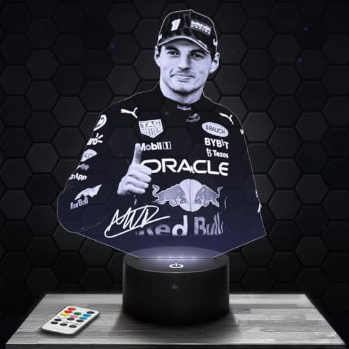 Nachttischlampe M. Verstappen F1 Pilot deko Formel 1 Einsitzer. Geschenkidee Mann objekt M.Verstappen F1 Pilot Nachtlicht Erwachsene deko Zimmer. Weihnachten TOP
