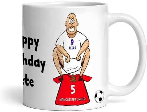 Leeds Shitting On United Funny Football Gift Rivalry Personalised Mug | Gift For Men | Any Teams Mug | Football Rivalry vs Team | Gift For Him