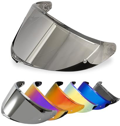 PSLER Helmvisier für K6 K6s, Helmgesichtsschutz Getöntes Visier Motorradhelm Zubehör Ersatz für K6 K6s(Transparentes Silber)