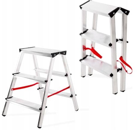 Aluminium Double-Sided Step Ladder 3 4 5 6 7 8 Tread (2X3-125)