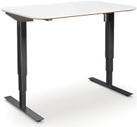 kaiserkraft | Schreibtisch Atlanta Trend | elektrisch höhenverstellbar | gerade | abgerundete Ecken | BxT 120x80 cm | weiß/schwarz