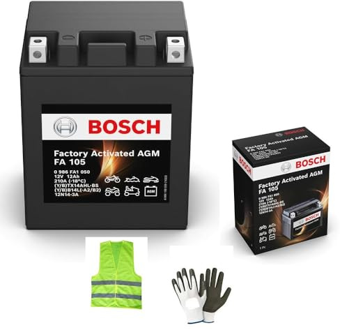 CLICK & GO COMPATIBILE CON MOTO GUZZI Breva 750 per anno 2003 al 2009 BATTERIA YB14L-A2 IN GEL BOSCH FA105 SPEDITA GIÀ CARICA PER L'USO MOTO SCOOTER BATTERIE 14 AMPERE 12 VOLT 134X89X166MM