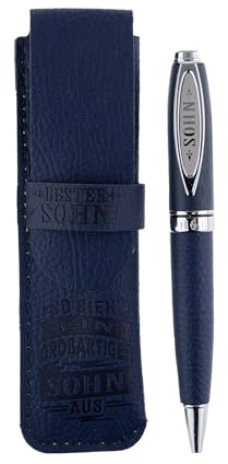 History & Heraldry Bamboo Persönlicher und individueller Kuli Kugelschreiber Stift mit Namen und Spruch Personalisiertes Etui Monogramm-Design persönliches Geschenk (Kuli Sohn)