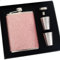 Eiarrnp Glitter Bling Pink Flasks for Liquor for Women - 8oz Stainless Steel Leak Proof Flasks, Hip Flask Gift Set Box with Funnel and 2 Wineglass, Girls Pocket Flask Set for Vodka Whisky