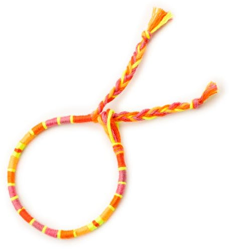 Bracelet à vœux Brésilien d'amitié - Fils de coton tressé traditionnel, Coloré et Réglable, pour les hommes et les femmes de, Porte-Bonheur, Bijou Artisanal Fait Main (BV61)