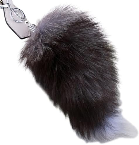 LARUISEE Schlüsselanhänger mit Fuchsschwanz, Kunstfell, Fuchsschwanz, Schlüsselanhänger, weich, pelzig, Taschenanhänger, Schlüsselanhänger, Handtaschen-Anhänger, Zubehör, Schlüsselanhänger,