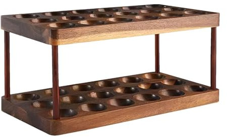 Huevera de encimera, Huevera de cocina, Huevera de madera, Huevera portátil apilable, Huevera de cocina, Cesta bandeja de ahorro de espacio, Contenedor de huevos de banco para cocina