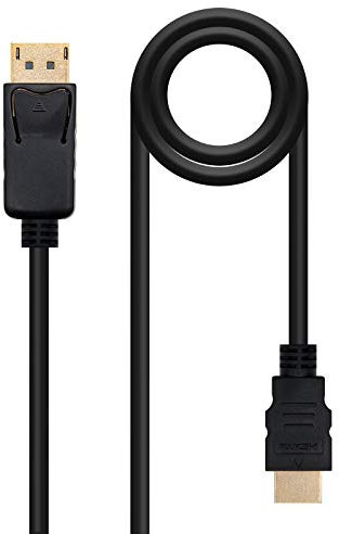 Blendend Cable conversor DP a HDMI, 5.0 m, DP/M-HDMI/M, negro, para conectar dispositivos de vídeo a pantallas HDMI.