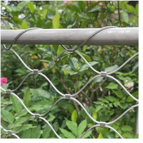 Wzmazingly Maschendraht Drahtgitter Flexibel Edelstahl-Seilnetz Sicherheitszaunnetz Gartenzäune Geflügelzäune Für Garten Balkon Weide(0.7x8m)