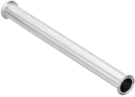 PATIKIL 1 1/2in OD Tri Clamps Tube, Sanitary Tri Clamps Spool Tube with 50.5mm Ferrule Flange(for 1.5in Tri Clamps) Sanitary Pipe Tubing 304 Stainless Steel for Brewery, 400mm/15.75in L