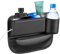 Car Seat Gap Filler Organizer, Car Leather Cup Holder Gap Bag, 2 in 1 Front Seat Gap Filler & Storage Box with Cup Holder & Data Cable Hole, Car Seat Gap Storage Box for Glasses Phones Keys and Cards