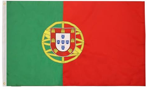AZ FLAG Portugal-Flagge, Premium, 150 x 90 cm, Portugiesische Flagge, genäht und bestickt, Nylon 200D, mit integrierten Metallösen, 200 g