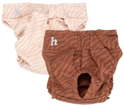 Holly Premium Hundewindeln für Hündinnen und Rüden 2er-Set, Läufigkeitshose mit Klettverschluss waschbar bei Inkontinenz, Läufigkeit - Oeko-TEX Baumwolle, Hunde- windel weich & atmungsaktiv