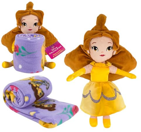 NORTHWEST Die Schöne und das Biest Reise-Set – 2-teiliges Kinder-Reise-Set mit Decke 101,6 x 127 cm und Plüsch