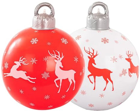 Aufblasbare Weihnachtskugel, großer aufblasbarer Weihnachtsdekorationsballon, leichte hängende Festliche Atmosphäre, Weihnachtskugel-Dekorationen für draußen, Garten