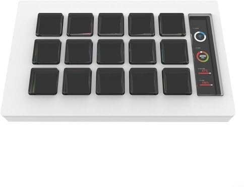 Sumsoctober Cleveres Design für Stream-Deck-Tastatur mit einfachem Zugriff auf Funktionen über 15 programmierbare Tasten (weiß)