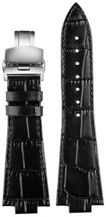GNUFOPI Lederarmband kompatibel mit Tissot PRX Armband 1853 T-Class PRX Edelstahlarmband T137.407 Armband Armband Gürtel(17-Black)