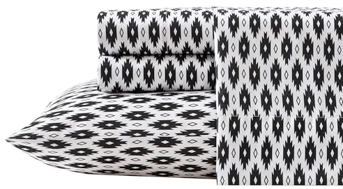 Wrangler - Full Bed Sheets, Ultra-Soft & Lightweight Bedding with Matching Pillowcases, Lightweight Bed Set for All Season Comfort, Oeko-Tex Certified (Blaze Black)