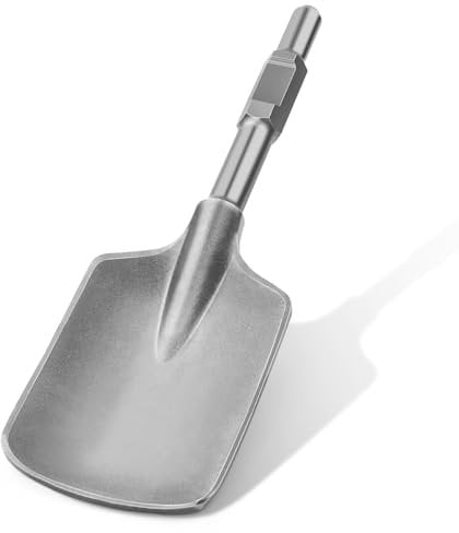 SDS HEX Schaufelmeißel 140 x 440mm Sechskant-Aufnahme 30 mm, HEX Asphaltmeißel mit Kunststoffkoffer, Abbruchhammer Kompatibel, Präzises & Robustes Werkzeug für Mauerwerk, Asphalt & Erdreich