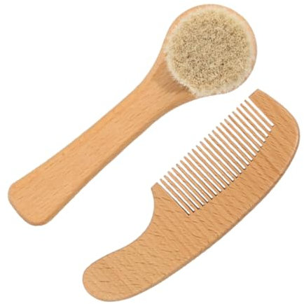 EPIGEIST 1ensemble Kit De Brosse Et Peigne Pour Garçon Fille Ensemble De Soins Doux Et Apaisants Pour Bain Avec Brosse Laine Naturelle Accessoires Indispensables Pour Toilette Nés