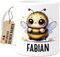 Tassenliebling® Bienen Tasse personalisiert - Kindertasse mit Namen - Tiere Geschenke - Tasse mit Namen Kind - Personalisierte Geschenke Kinder - Kinderbecher aus Keramik 330ml