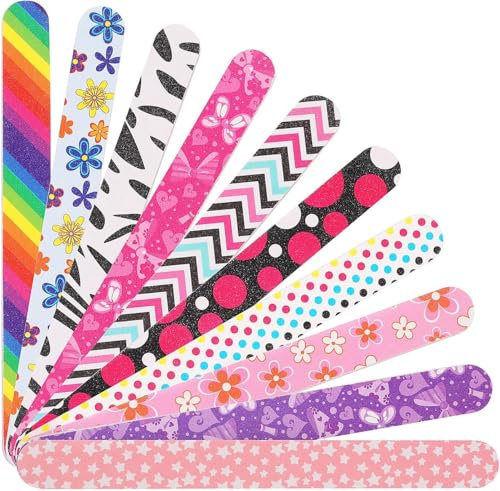 Professional Nail Files, Double Sided 120/180 Grit, Emery Boards for Manicure and Pedicure, 10-Pack