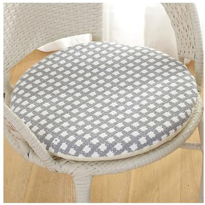 Sitzkissen Rund 35/40cm/45cm/50cm, Weiche Stuhlkissen mit Rutschfest Waschbar Cordstoff Sitzauflage Stuhl mit Reißverschluss, Sitzpolster Stuhlauflage für Indoor Esszimmer Küche Outdoor Garten(Gray ch