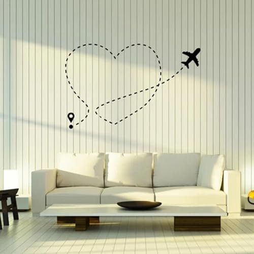 MIAOKEJIA Wandaufkleber Flugzeug Liebe romantische Flugreise Aufkleber Innendekoration Accessoires Wohnzimmer Wandaufkleber Jugendzimmer
