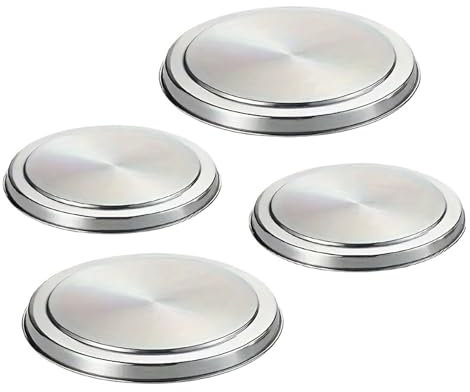 Confezione da 4 Copri bruciatori for fornelli elettrici Copri Forno Rotondo in Acciaio Inox Copri bruciatori for fornelli Facili da Pulire