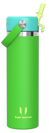 Sparrow Insulated Water Bottle with Straw Metal Water Bottles Drinks 750ml | Stainless Steel Drinks Bottle, Leakproof & BPA Free Flask, SwivelSip Flex Straw Cap, Reusable Sports,Gym Outdoor Travel