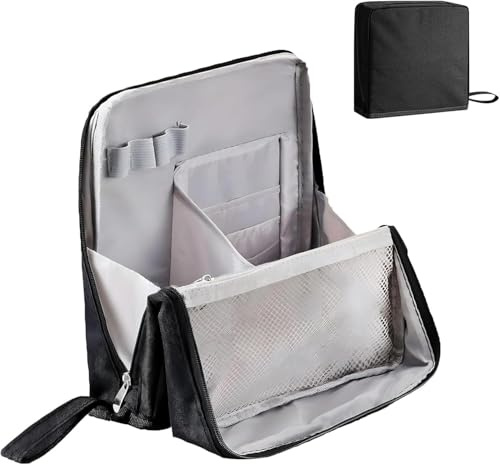 RYIOYK Doresty Kosmetiktasche Stand Up Kosmetiktasche - Tragbare Große Kapazität Wasserdicht Multifunktional Stand Waschtasche mit Fach Kosmetik Aufbewahrungstasche mit Fach, Schwarz, Black