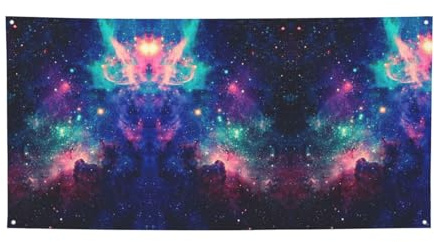Buntes Party-Banner mit Galaxie-Druck, Banner für alle Veranstaltungen, helle Flaggen für Geburtstag, Erntedankfest und mehr