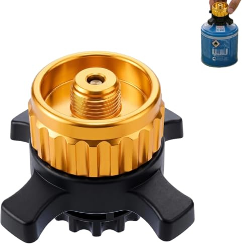 Gasflaschen Adapter, Gaskartuschen Adapter für Campingaz Easy-Click/CV | Messingventileinsatz, Dichte Dichtringe, Werkzeuglose Montage, Kompakt für Reisen