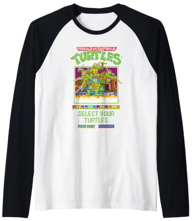 TMNT Classic Arcade Start Screen Retro Video Game Raglan