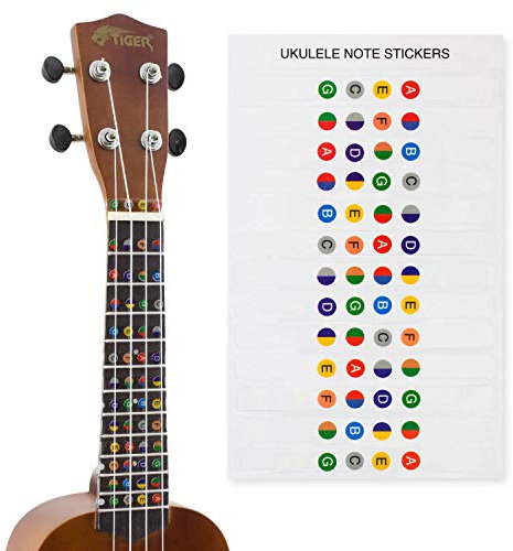 TIGER UKE-STICKER Ukulele-Noten-Aufkleber, Bogen für Anfänger