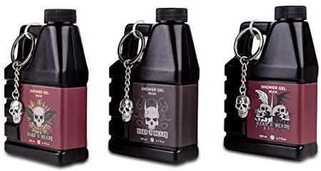 Duschgel FOR MEN - HARD 'N HEAVY im Kanister 200ml, inkl. Totenkopf-Schlüsselanhänger