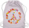 Shirtracer Turnbeutel Rucksack - Sprüche Statement - Peace Flower Power Hippie Peace Zeichen I Friedenszeichen I 90er I 70er - Unisize - Pastell Rosa - festival turnsack mit aufschrift 90s beutel