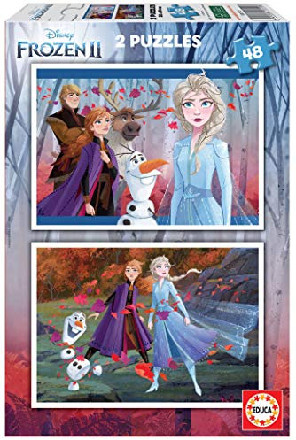 Educa 18110, Frozen II, 2 x 48 Teile Puzzleset für Kinder ab 4 Jahren, Disney, Die Eiskönigin 2, Anna, ELSA
